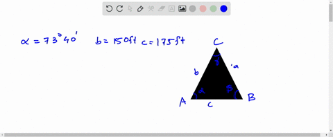 the-angle-at-one-corner-of-a-triangular-plot-of-ground-is-73circ-40prime-and-the-sides-that-meet-at-