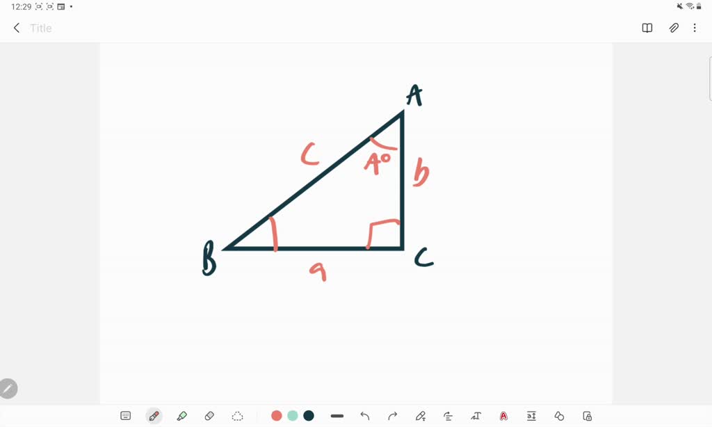 A B C is a triangle with a right angle at C . The sides opposite angles ...