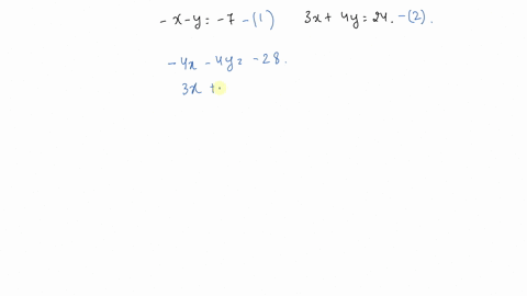 use-elimination-to-solve-each-system-of-equations-check-your-solution-leftbeginarrayc-x-y-7-3-x4-y24