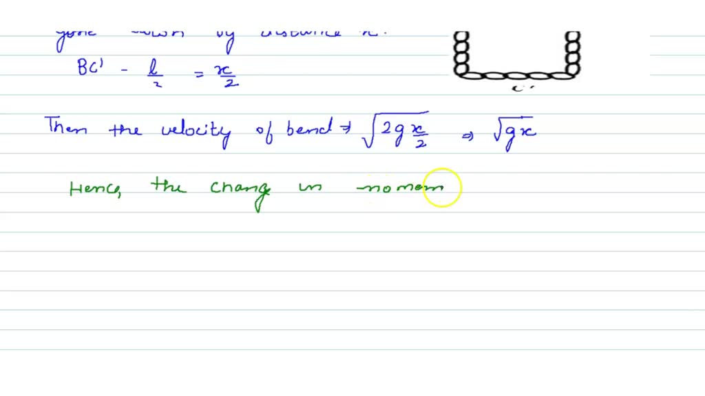A uniform chain of length / and mass m is hanging vertically from its ...