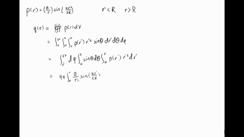 a-solid-nonconducting-sphere-has-a-volume-charge-distribution-given-by-rhorbeta-r-sin-pi-r-2-r-find-