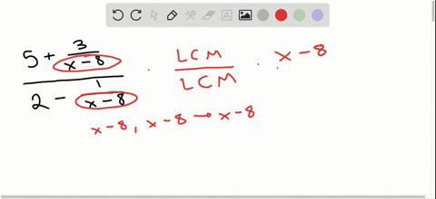 simplify-frac5frac3x-82-frac1x-8