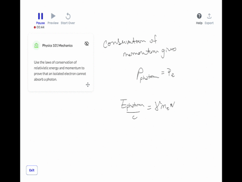 use-the-laws-of-conservation-of-relativistic-energy-and-momentum-to-prove-that-an-isolated-electron-