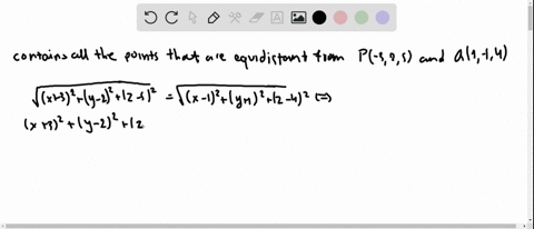 a-description-of-a-plane-is-given-find-an-equation-for-the-plane-the-plane-that-contains-all-the-poi