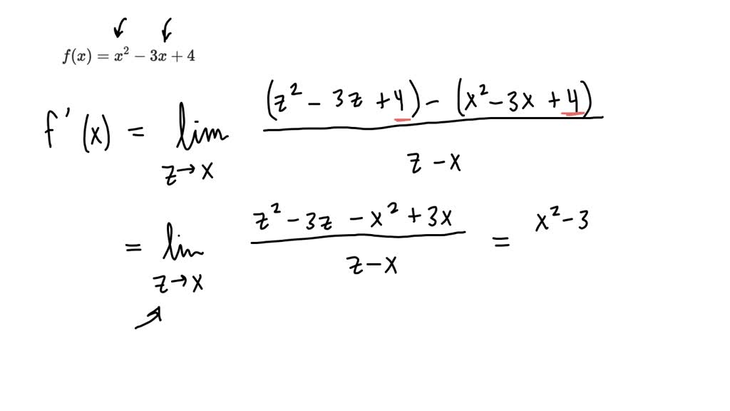 SOLVED:Use the formula f^'(x)=limz →x (f(z)-f(x))/(z-x) to find the ...