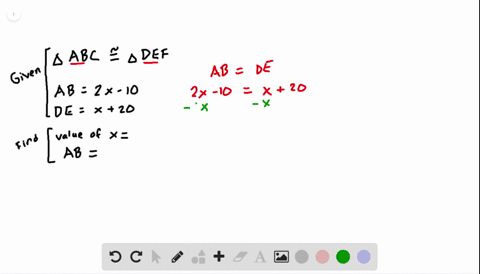 write-and-solve-an-equation-for-each-of-the-following-triangle-a-b-c-cong-triangle-d-e-f-a-b2-x-10-a