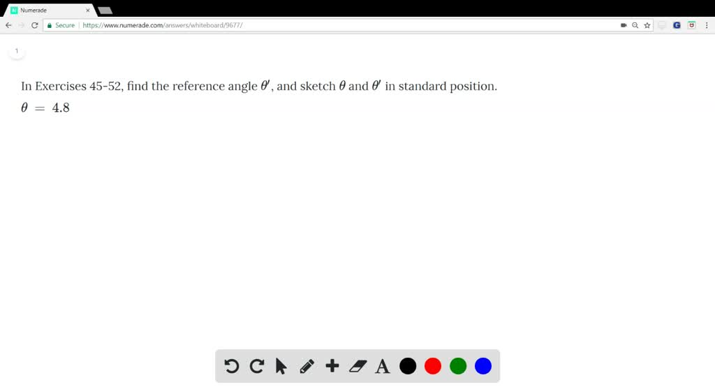 In Exercises 45 52 Find The Reference Angle Theta And Sketch Theta And Theta In Standard Position 7