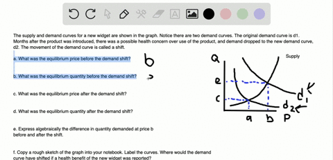 the-supply-and-demand-curves-for-a-new-widget-are-shown-in-the-graph-notice-there-are-two-demand-cur