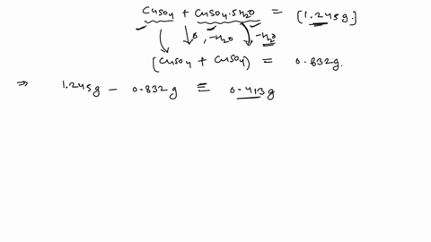 a-mixture-of-mathrmcuso_4-and-mathrmcuso_4-cdot-5-mathrmh_2-mathrmo-has-a-mass-of-1245-mathrmg-after