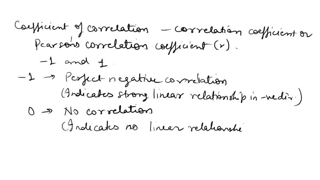 SOLVED: Define the coefficient of correlation. What is it intended to ...