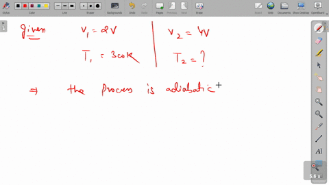 two-moles-of-an-ideal-monoatomic-gas-occupy-a-volume-2-v-at-temperature-300-mathrmk-it-expands-to-a-