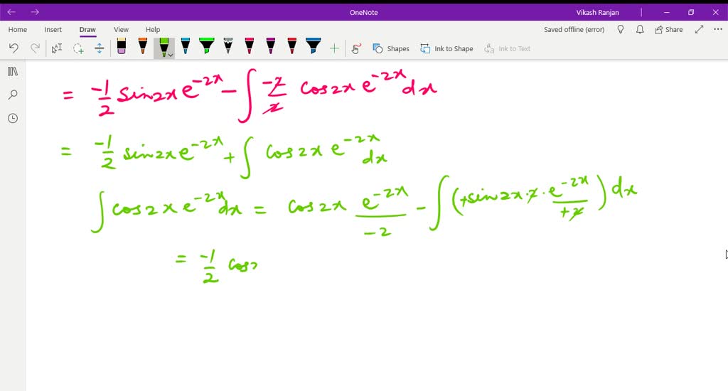 SOLVED: Evaluate the integrals using integration by parts. ∫e^-2 x sin2 ...