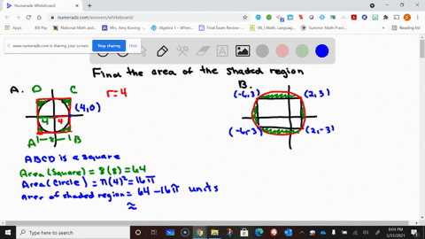 find-to-the-nearest-tenth-the-area-of-the-shaded-region-in-each-diagram-aa-b-c-d-is-a-square-figure-