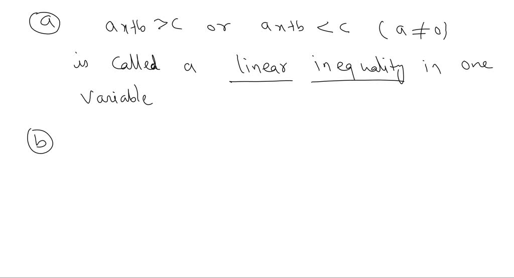 SOLVED:a. An Inequality That Can Be Written In The Form A X+B Y>C Is ...