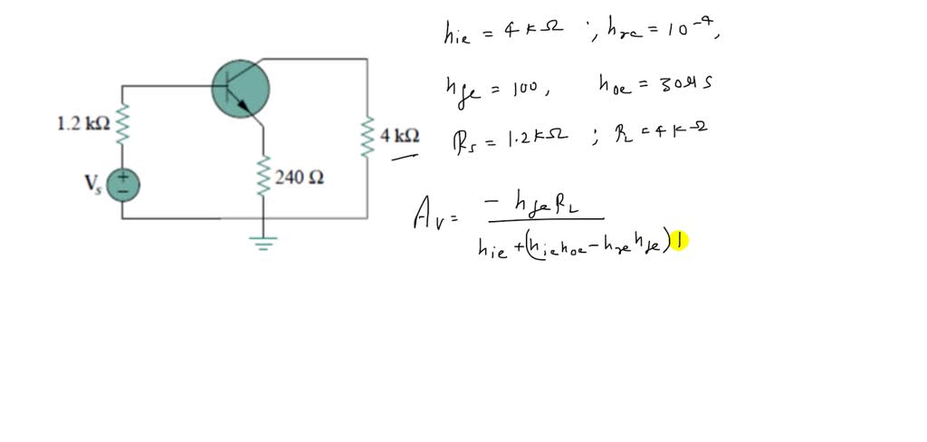 SOLVED:Determine Av, Ai, Zin , and Zout for the amplifier shown in Fig ...