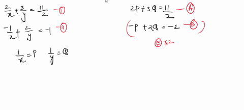 use-this-method-to-solve-each-system-beginarrayl-frac2xfrac3yfrac112-frac1xfrac2y-1-endarray