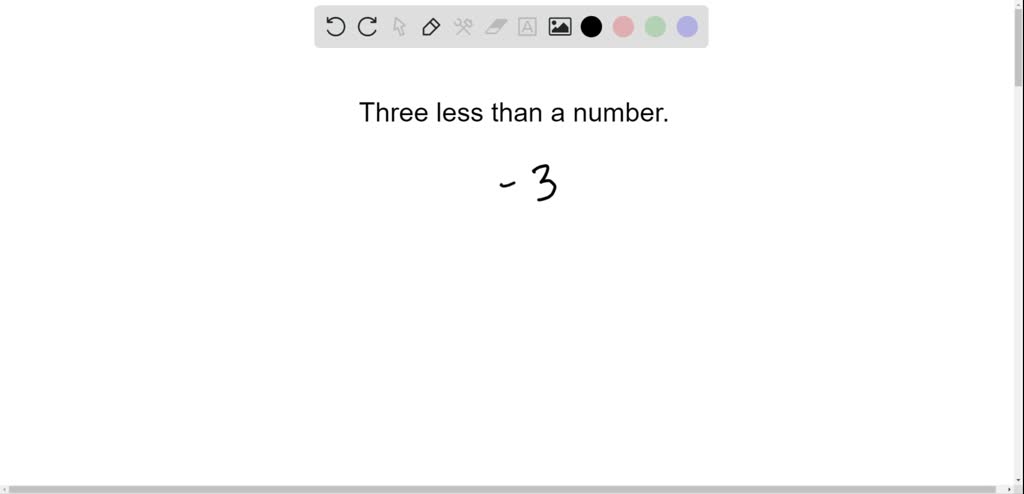 which algebraic expression means three more than a number squared
