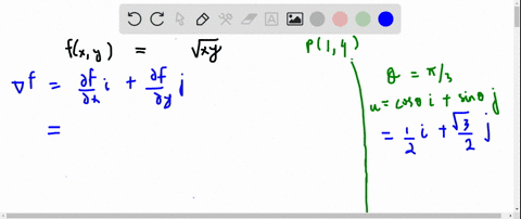 SOLVED:Find the directional derivative of f at P in the direction of a ...