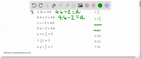 match-each-equation-with-a-solution-from-the-list-of-values-a-2-a46-1-frac85-b-b246-2-1-frac58-c-c-d