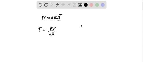 what-is-the-temperature-of-an-ideal-gas-if-133-mathrmmol-occupies-221-mathrml-at-a-pressure-of-121-m