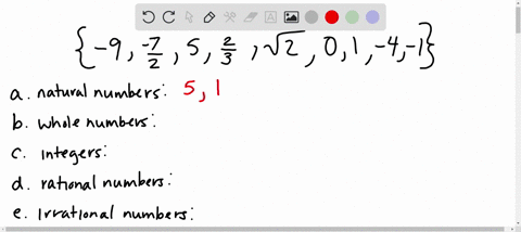 SOLVED:Determine which numbers are a. natural numbers, b. whole numbers ...