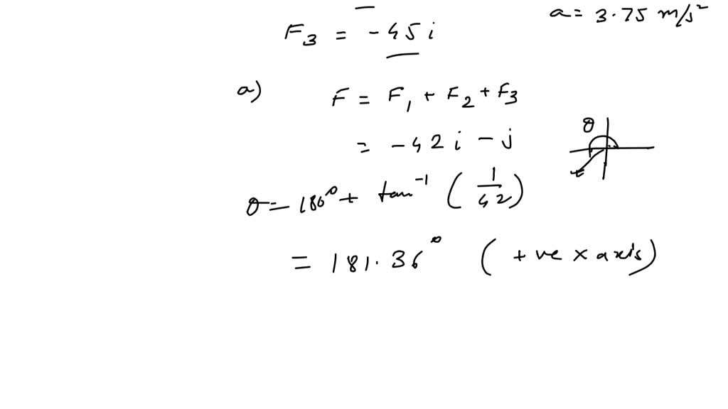 Solved Three Forces Acting On An Object Are Siven By 𝐅1 2 00 î 2 00