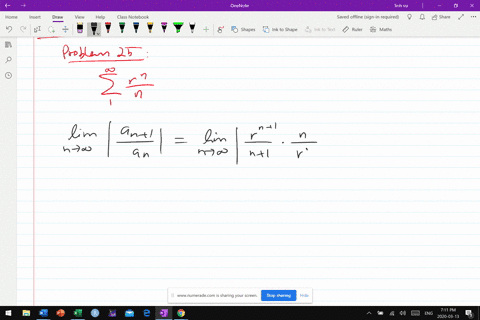 show-that-sum_n1infty-fracrnn-converges-if-r1