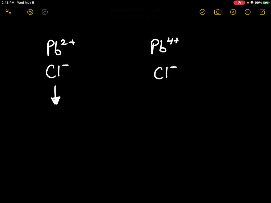 SOLVEDAlthough not a transition element, lead can form two cations Pb^2+ and Pb^4+. Write the