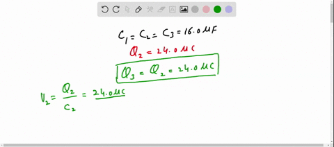 ii-in-fig-19-53-suppose-c_1c_2c_3160-mu-mathrmf-if-the-charge-on-c_2-is-q_2240-mu-mathrmc-determine-