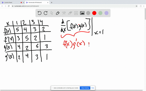 use-the-following-table-to-find-the-given-derivatives-beginarraylclclclc-x-1-2-3-4-hline-fx-5-4-3-2-