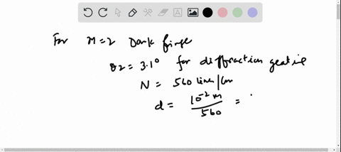 the-second-order-maximum-produced-by-a-diffraction-grating-with-560-lines-per-centimeter-is-at-an-an