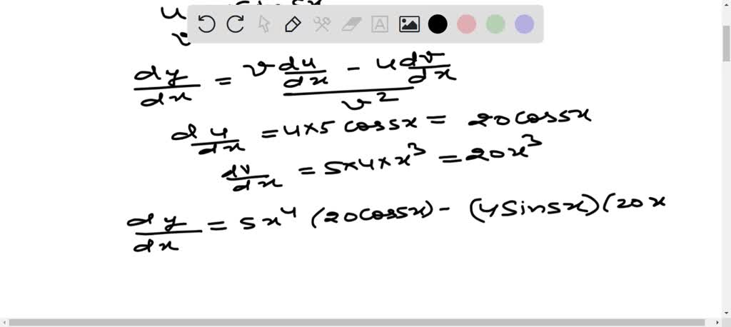 ⏩SOLVED:Find the differential coefficient of y=(4 sin5 x)/(5 x^4 ...