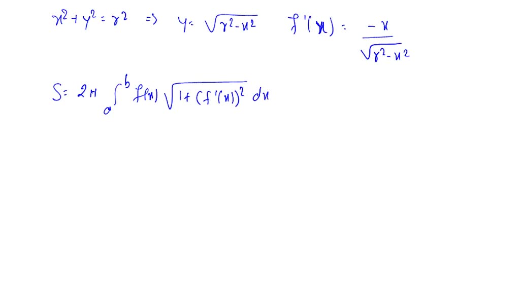 SOLVED:Use Theorem 6.10 to prove that a sphere of radius r has surface ...