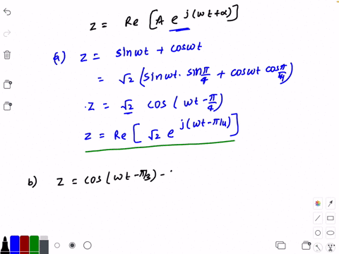 express-the-following-in-the-form-zoperatornamerelefta-eiomega-taright-a-zsin-omega-tcos-omega-t-b-z