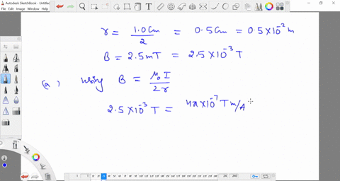 the-magnetic-field-at-the-center-of-a-10-mathrmcm-diameter-loop-is-25-mathrmmt-a-what-is-the-curre-2