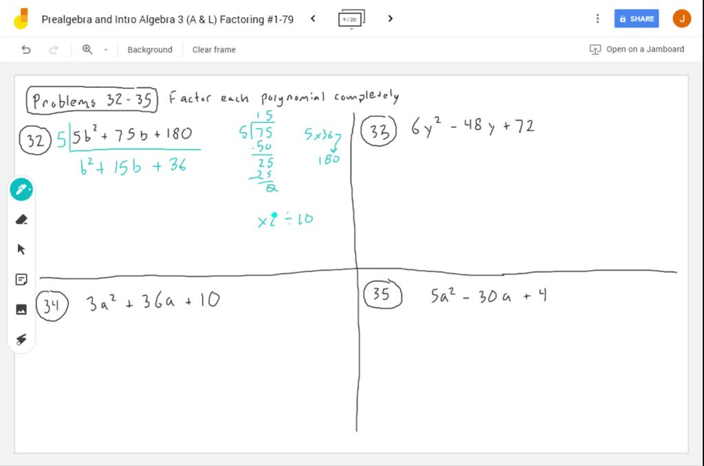 SOLVED:Factor. 5 b^2+75 b+180