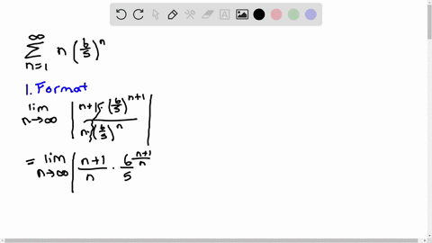 use-the-ratio-test-to-determine-the-convergence-or-divergence-of-the-series-sum_n1infty-nleftfrac65r