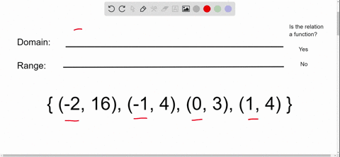 how to find domain and range of each relation