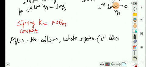 a-block-of-mass-2-cdot-0-mathrmkg-is-moving-on-a-frictionless-horizontal-surface-with-a-velocity-of-