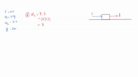 a-horizontal-force-of-magnitude-410-mathrmn-pushes-a-block-of-mass-400-mathrmkg-across-a-floor-where