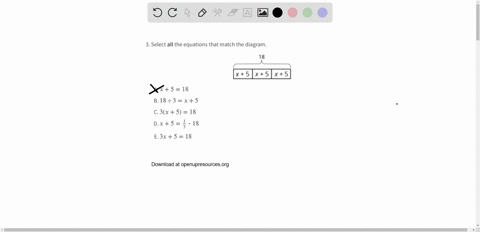 select-all-the-equations-that-match-the-diagram-a-x518-b-18-div-3x5-c-3x518-d-x5frac13-cdot-18-e-3-x