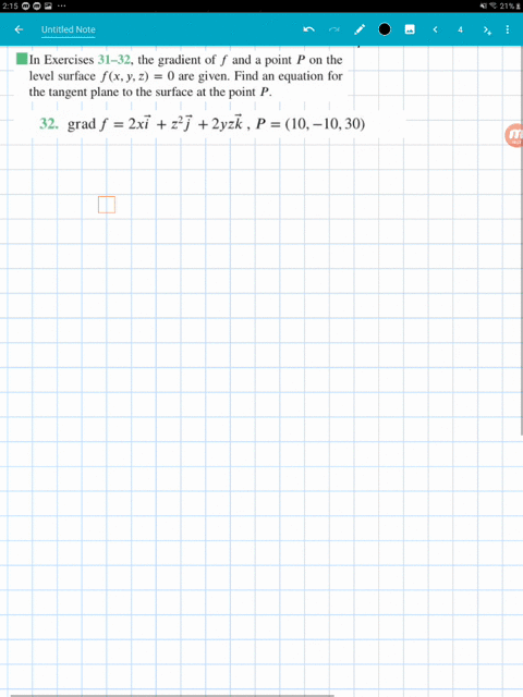 the-gradient-of-f-and-a-point-p-on-the-level-surface-fx-y-z0-are-given-find-an-equation-for-the-ta-2