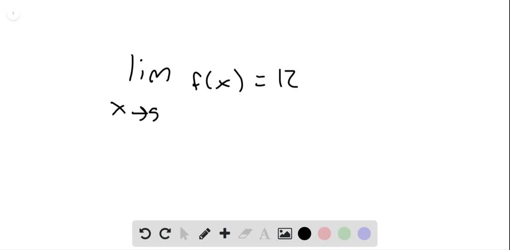 Solved Writing Write A Brief Description Of The Meaning Of The Notation Lim X To 5 F X 12