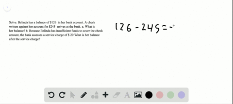 solve-belinda-has-a-balance-of-126-dollar-in-her-bank-account-a-check-written-against-her-account-fo