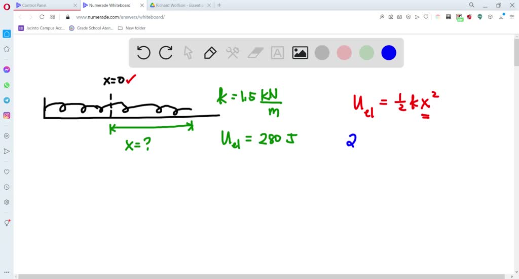 SOLVED:How far would you have to stretch a spring with k = 1.5 kN/m for ...