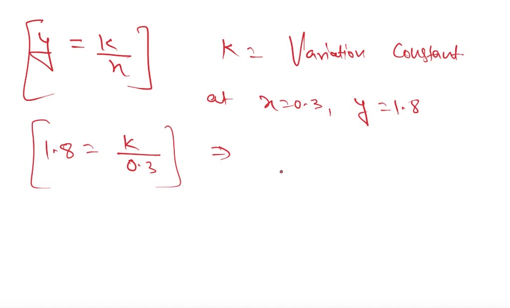 Solved Find The Variation Constant And An Equatio…