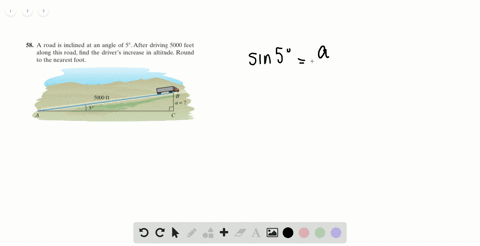 a-road-is-inclined-at-an-angle-of-5circ-after-driving-5000-feet-along-this-road-find-the-drivers-inc