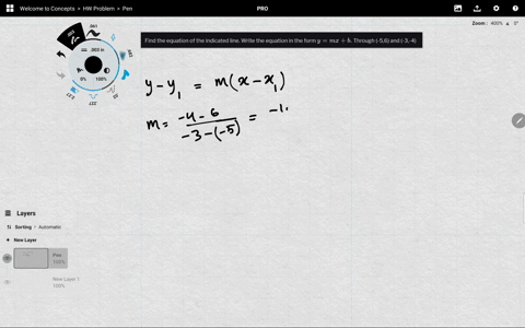 find-the-equation-of-the-indicated-line-write-the-equation-in-the-form-ym-xb-through-56-and-3-4
