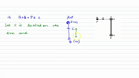 the-ecntre-of-mass-of-the-abp-system-is-c-then-a-the-velocity-of-c-before-impact-is-u-3-b-the-veloci