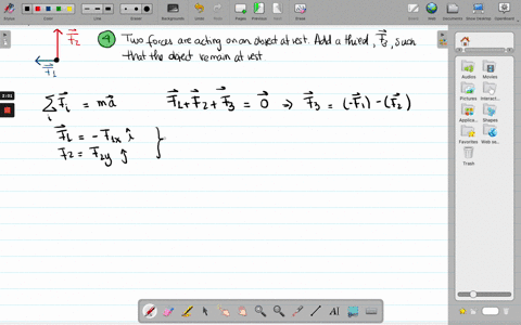 show-two-forces-acting-on-an-object-at-rest-redraw-the-diagram-then-add-a-third-force-that-will-allo